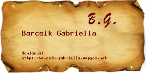 Barcsik Gabriella névjegykártya
